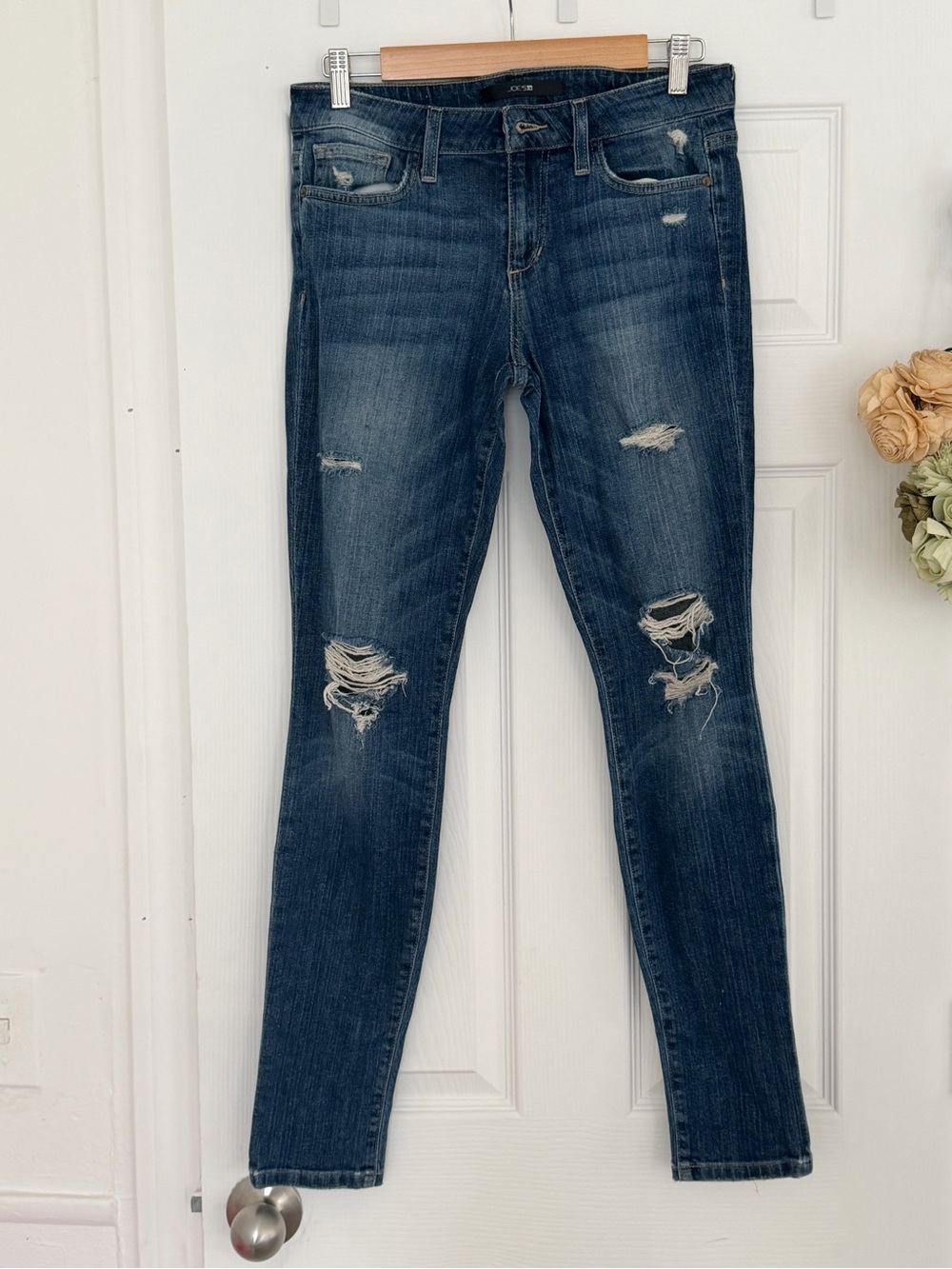 Joe's Jeans Dark Blue Distressed Skinny Jeans
